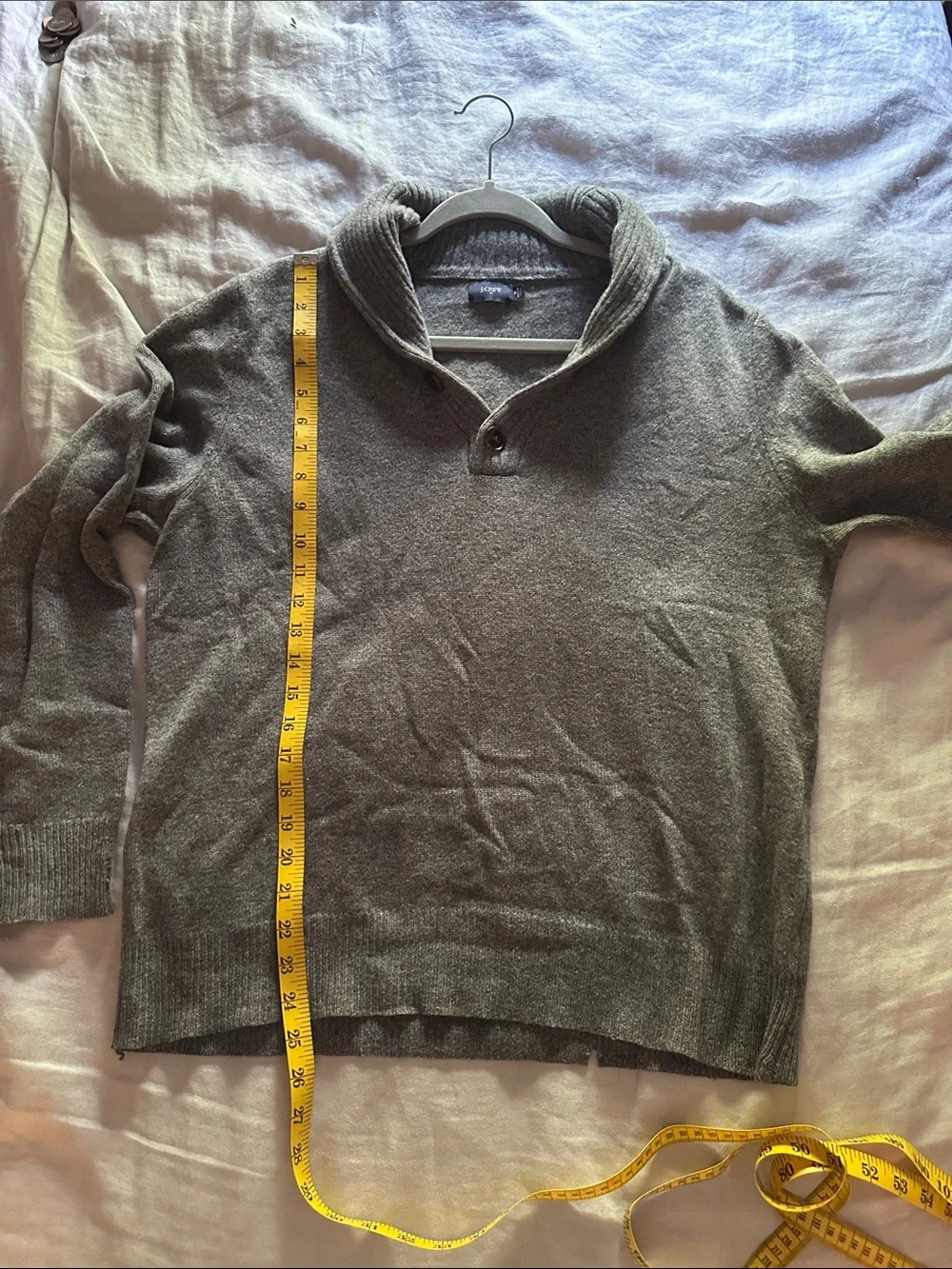Men's Shawl Collar Sweater -  Grey